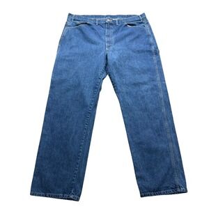 Dickies Carpenter Pants Men's 44x34 Blue Denim Straight Leg Workwear Jeans